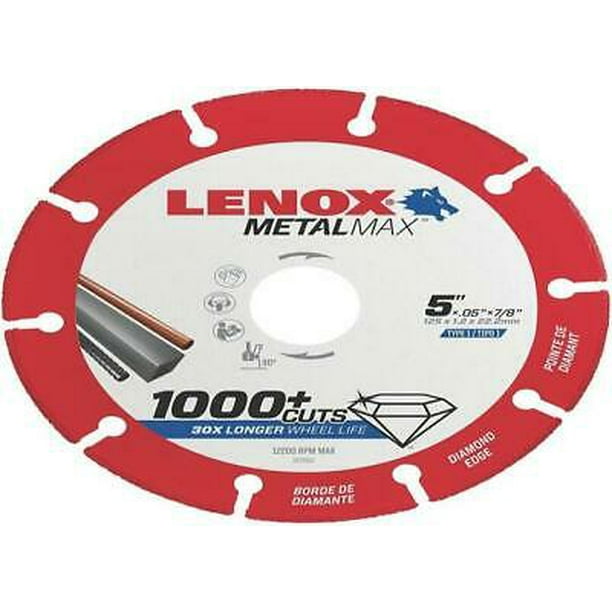 5 x 7/8 Lenox Tools 1972922 METALMAX Diamond Edge Cutoff Wheel 5 x 7/8 Lenox Tools 1972922 METALMAX Diamond Edge Cutoff Wheel